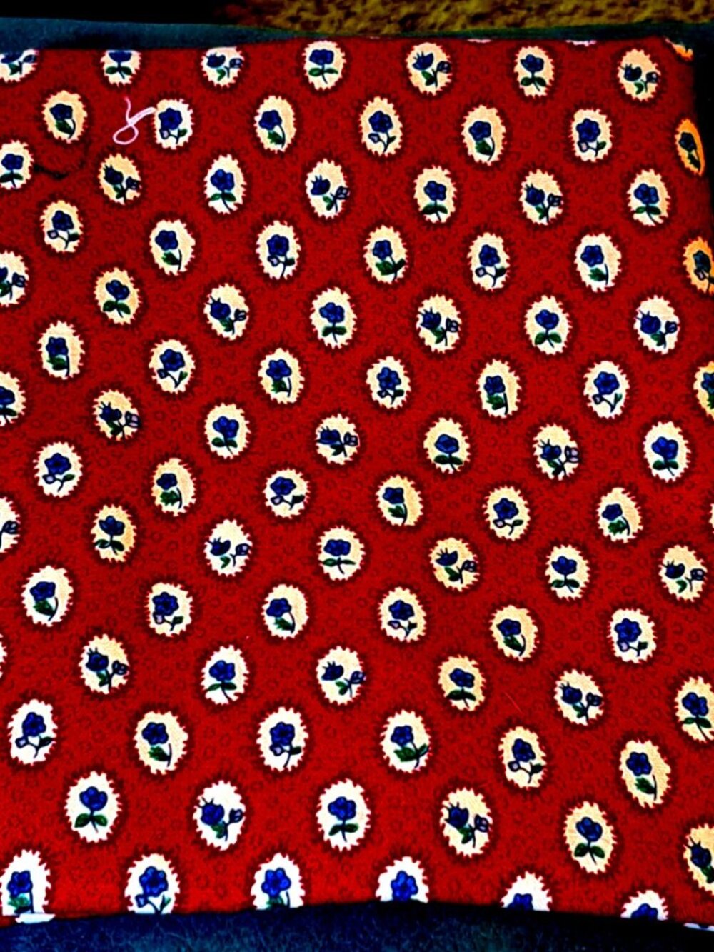 Green Floral in Ecru on Wine Decor Fabric 49" wide x 2+ yards